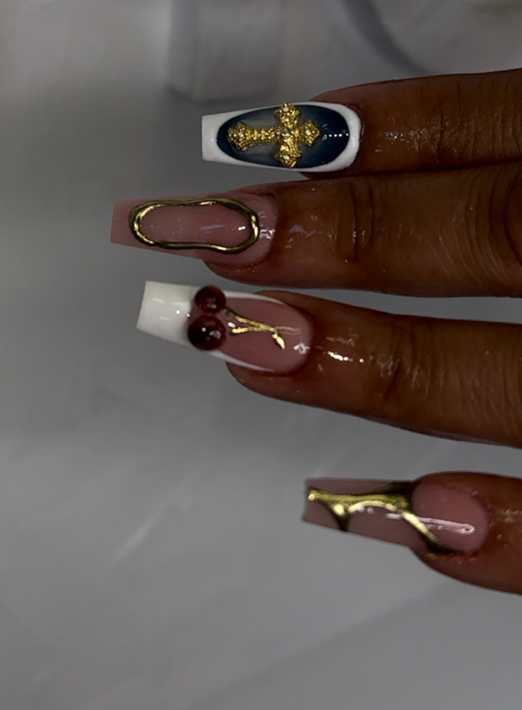 medium fullset with nail art