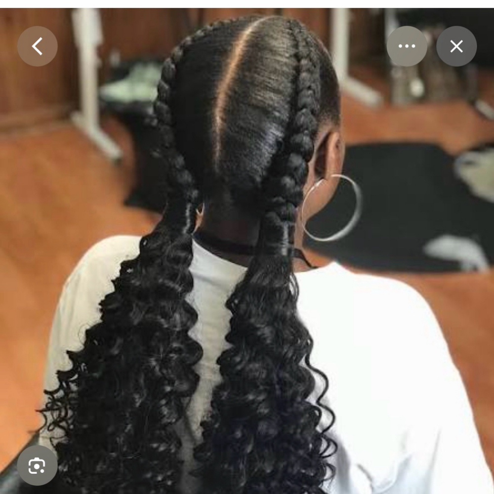 2 Braids with Weave at Sleek Touch By Ty Hair Braiding in Atlanta, GA