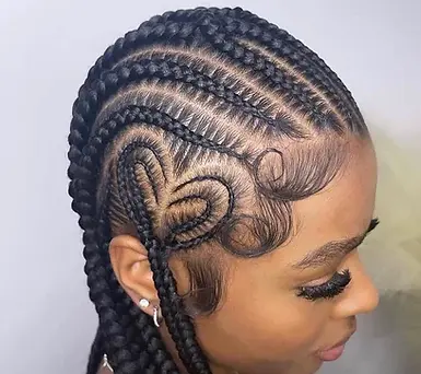 6-8 CORNROW WITH DESIGN