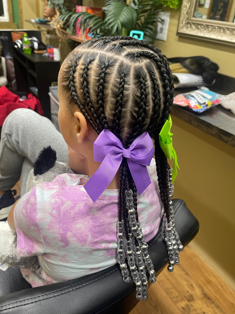 Kid Scalp Braids with Beads