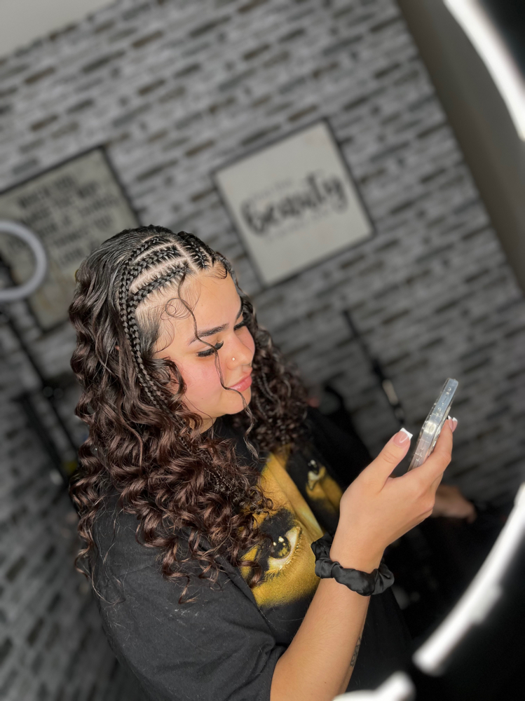 6-8 Stitch Braids + 1/2 Curls at Keyzkreativestylz in Chesapeake, VA