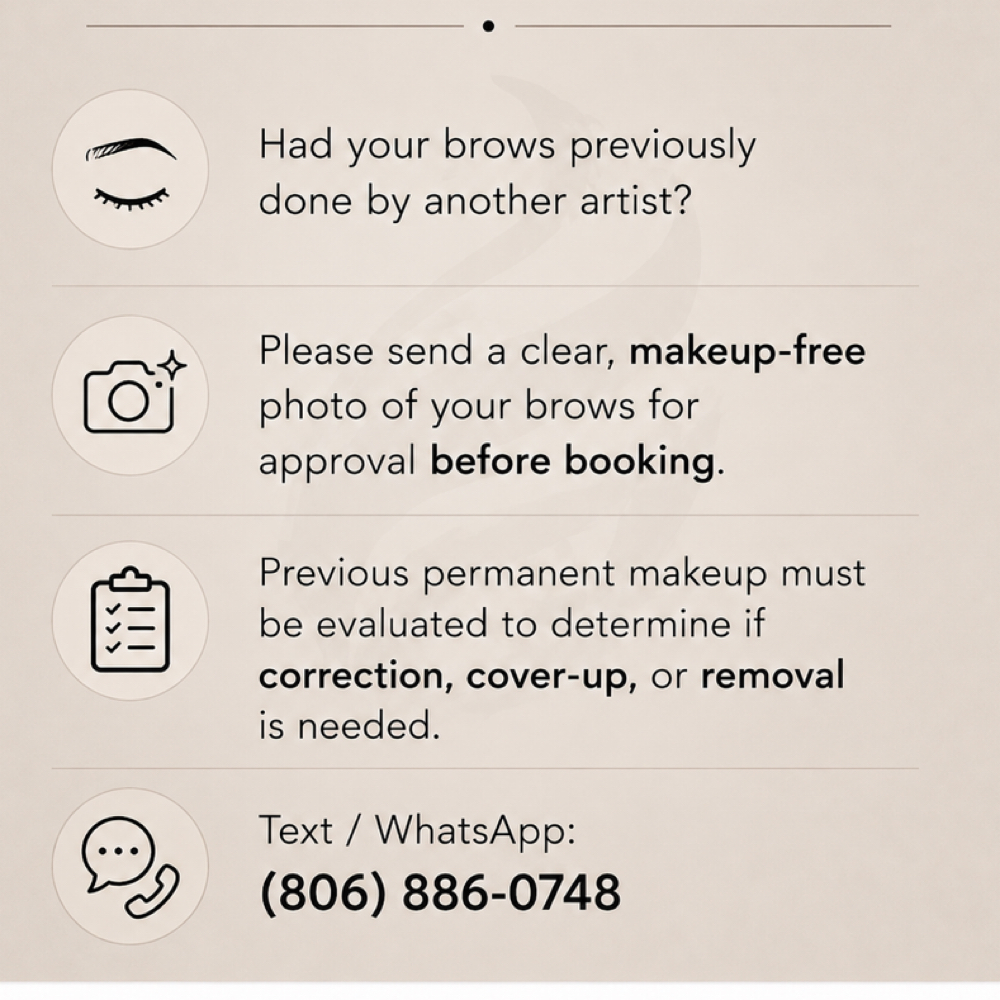 BROW TATTOO CORRECTION REQUIREMENT at Happy Brows & Lashes - AMARILLO EYEBROWS in Amarillo, TX