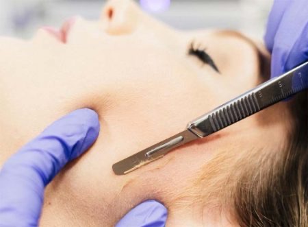 Facial with dermaplaning