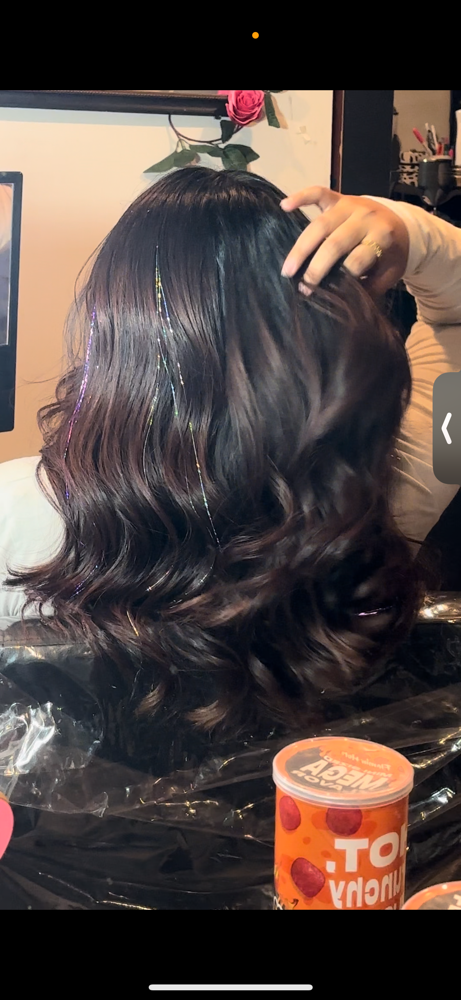 Hair Tinsel Installation