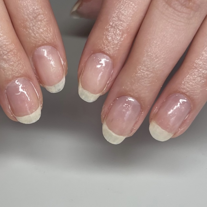 Clear Gel Mani w/ builder gel base at Nailed That Ink in columbus, OH