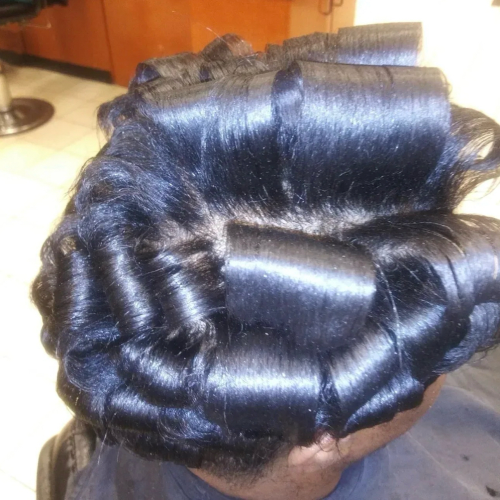 Marcel Curls Style at The Oasis Natural Hair Salon in Gibsonville, NC