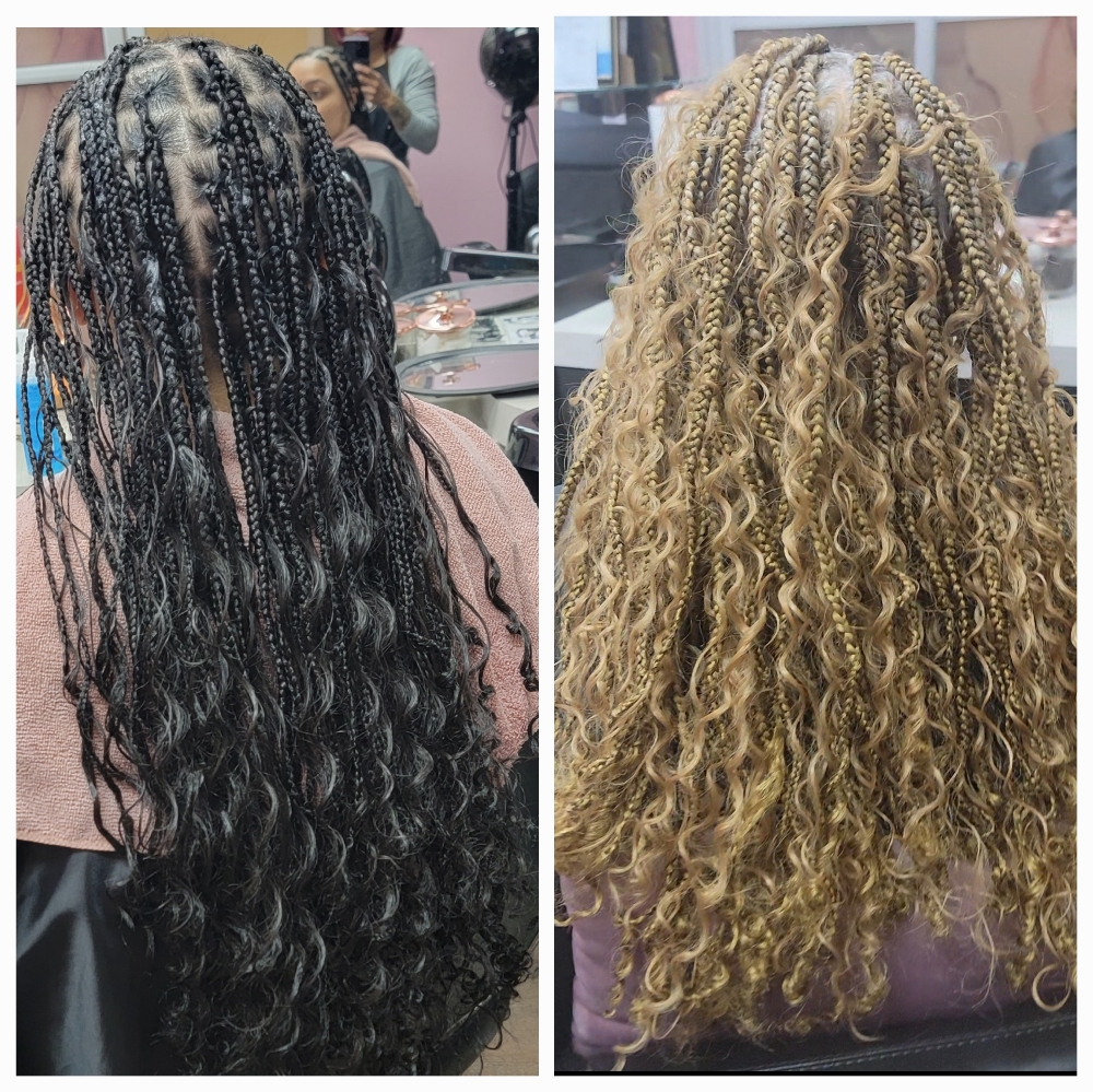 Boho Braids With Mixed Hair