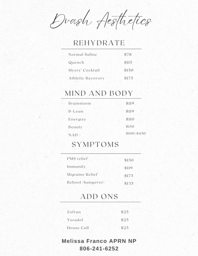 IV Therapy at Dvash Aesthetics in Lubbock, TX