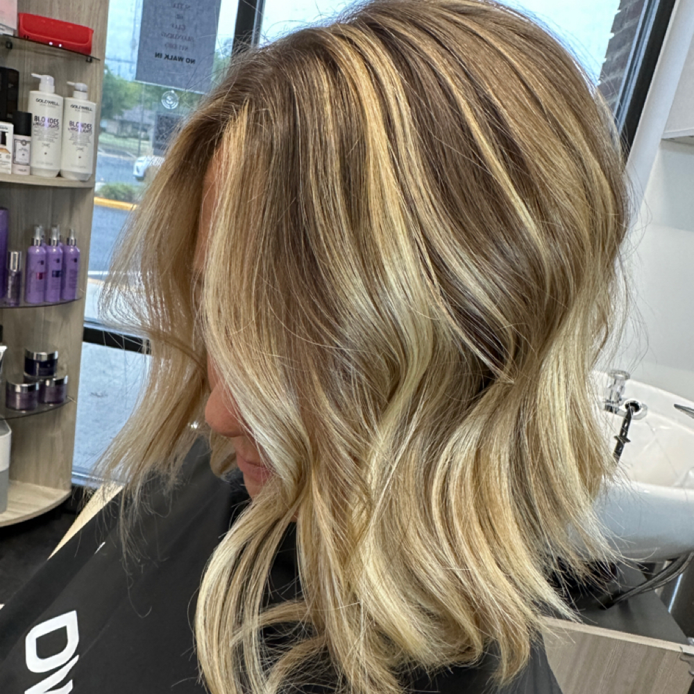 Signature Hand painted Balayage at GLO BLONDING STUDIO in Marlton, NJ