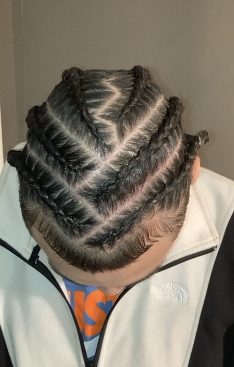 6 Men Stitch Braids W/ Design Parts