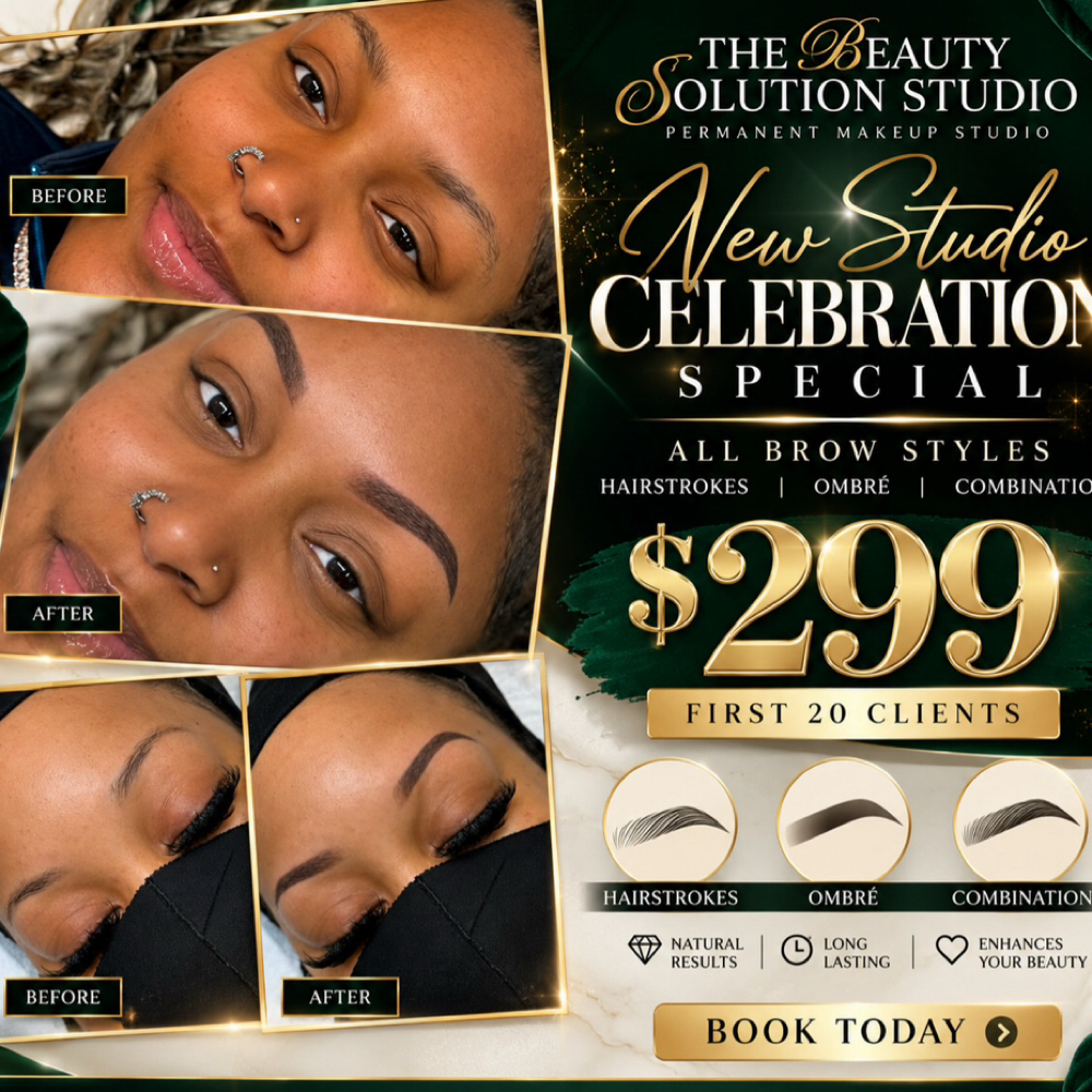 New Studio Celebration Brow Special at The Beauty Solution in Huntsville, AL