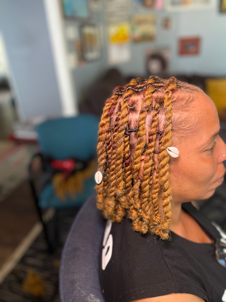 Loc Knot Bob With Hair Added at Loc’d with Autz in Mcclellanville, SC