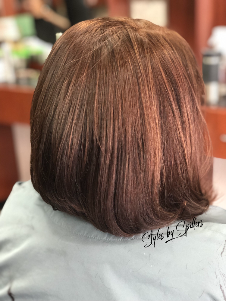 All over color for short hair