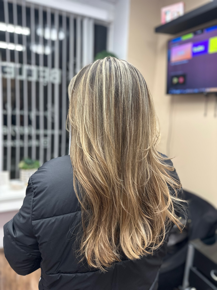 Highlights  Long Hair at Belleza hair & skin Studio in Waltham, MA
