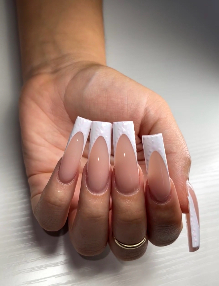 Full Set Painted French Tips