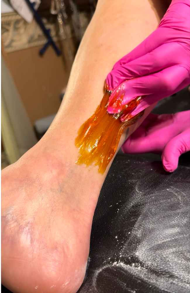 Leg waxing/sugaring