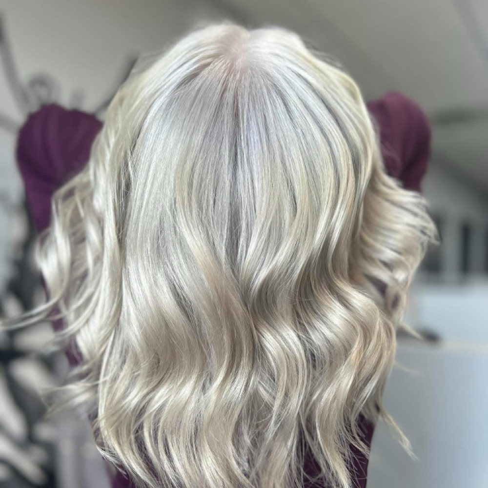 Platinum Root Touch Up at Beauty Bloomed by Mikayla at Inspired Styles in Lapeer, MI