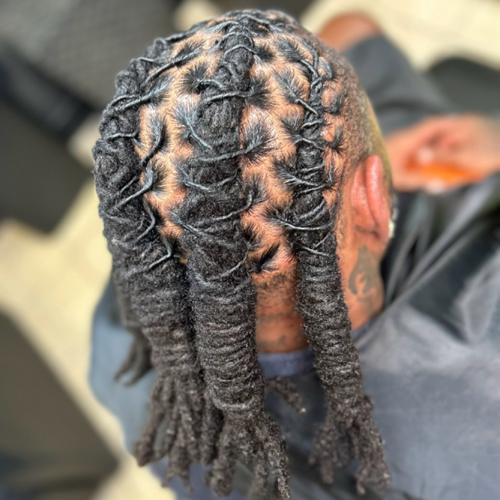 Loc Retwist w/ Basic Style at Glamaris Salon in Houston, TX