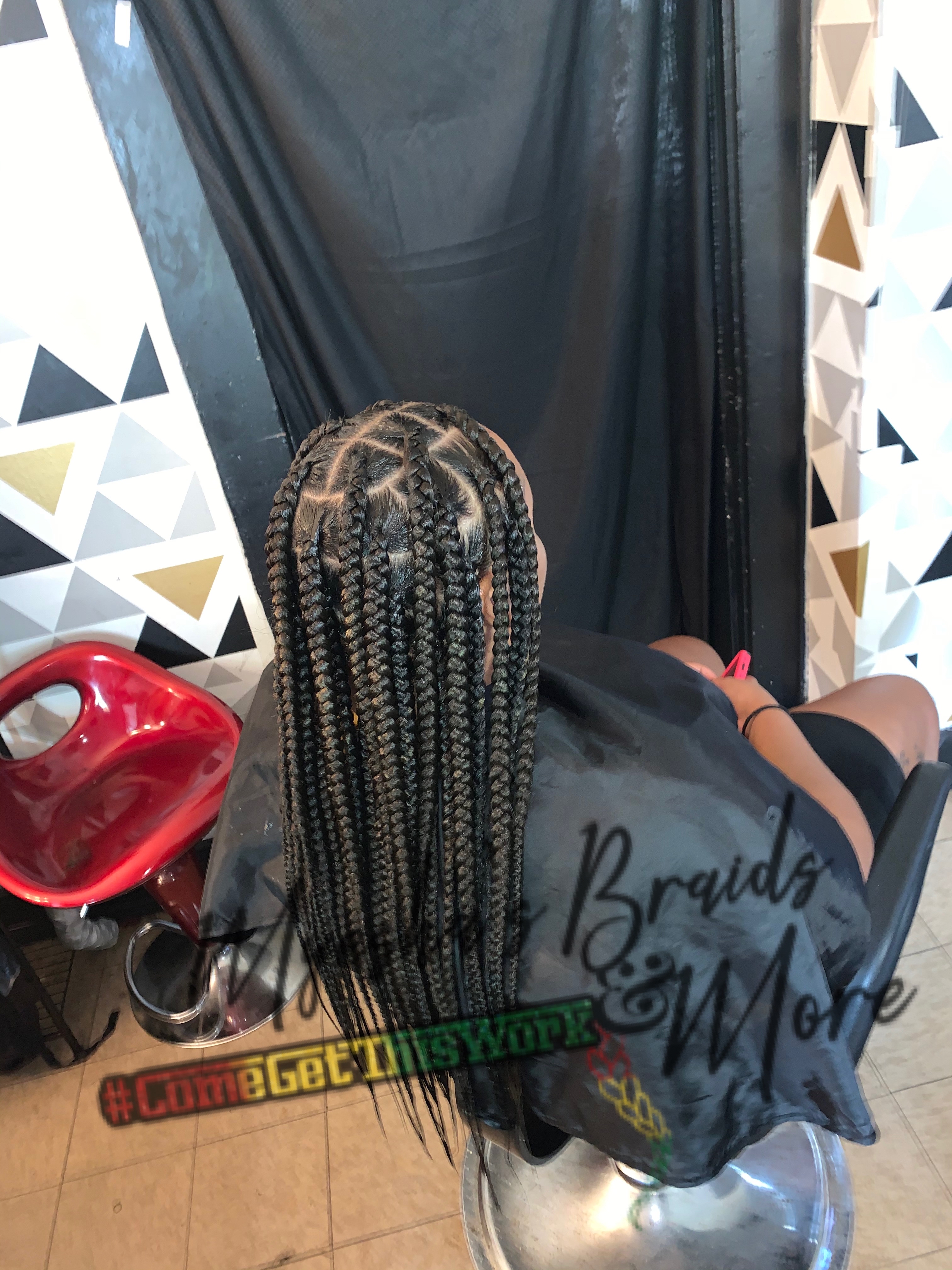 Large Knotless Box Braids