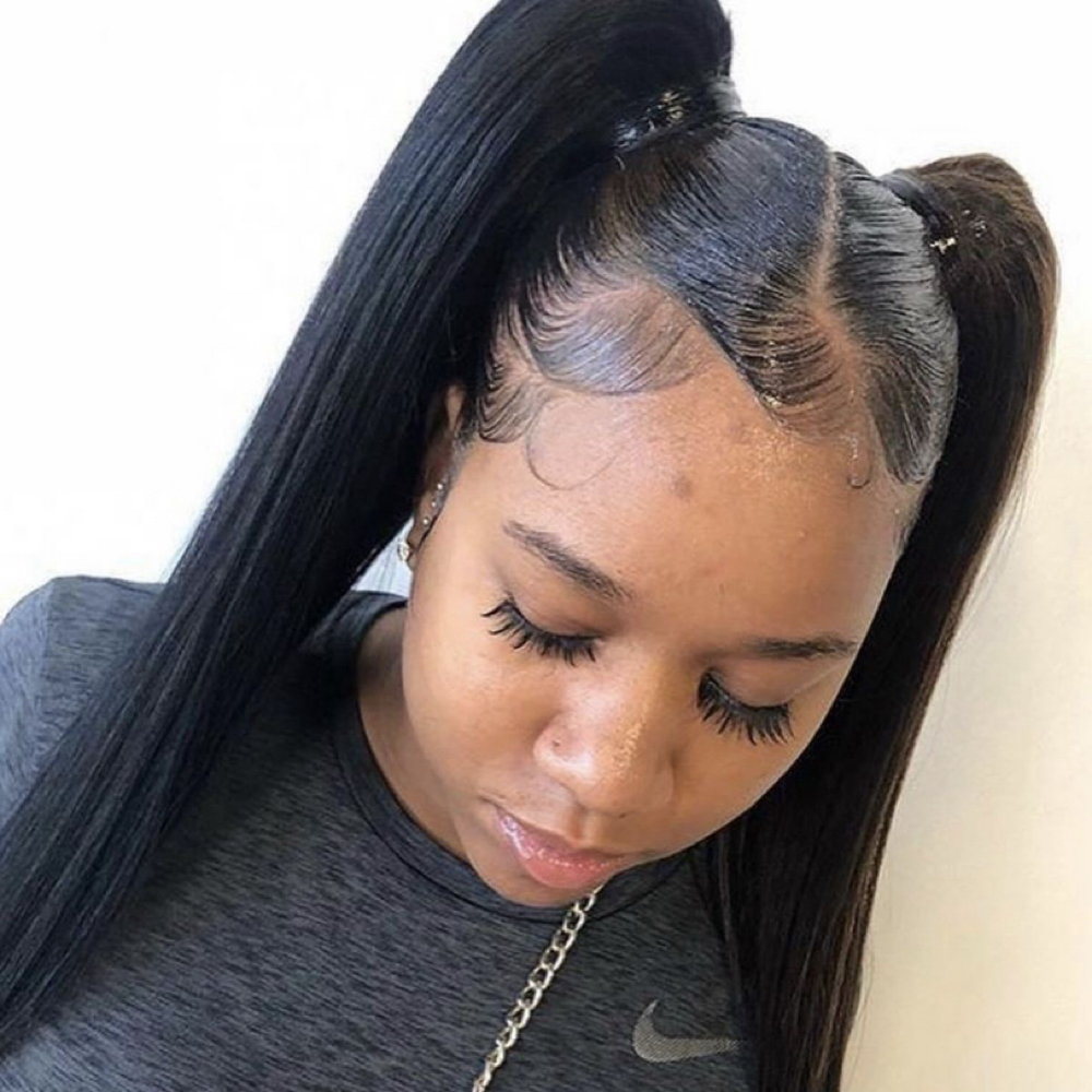 Two ponytails/bun at MsDeein Luxury Glam in Carrollton, TX