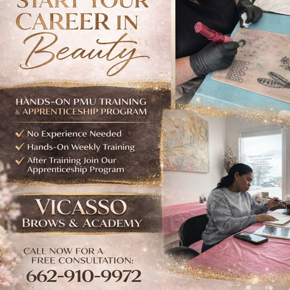 Apprenticeship Practice Program at Vicasso Brows & Academy in Olive Branch, MS