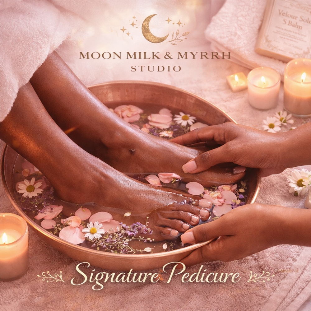 Signature pedicure at Moon Milk & Myrrh in Houston, TX