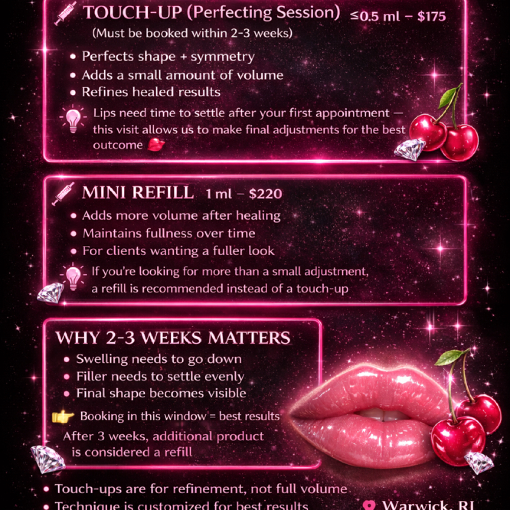 .5ml Touch Up at Glogetteresthetics in Warwick, RI