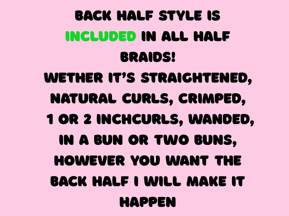 BACK HALF STYLE INCLUDED at YOLY’S BEAUTY BAR in Berlin, CT