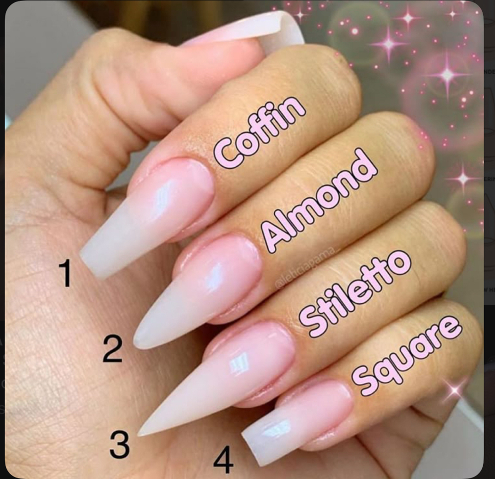 Oval, Duck, Almond, Coffin,Stiletto