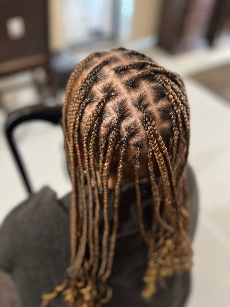 Half Head Feed In Box Braids Women