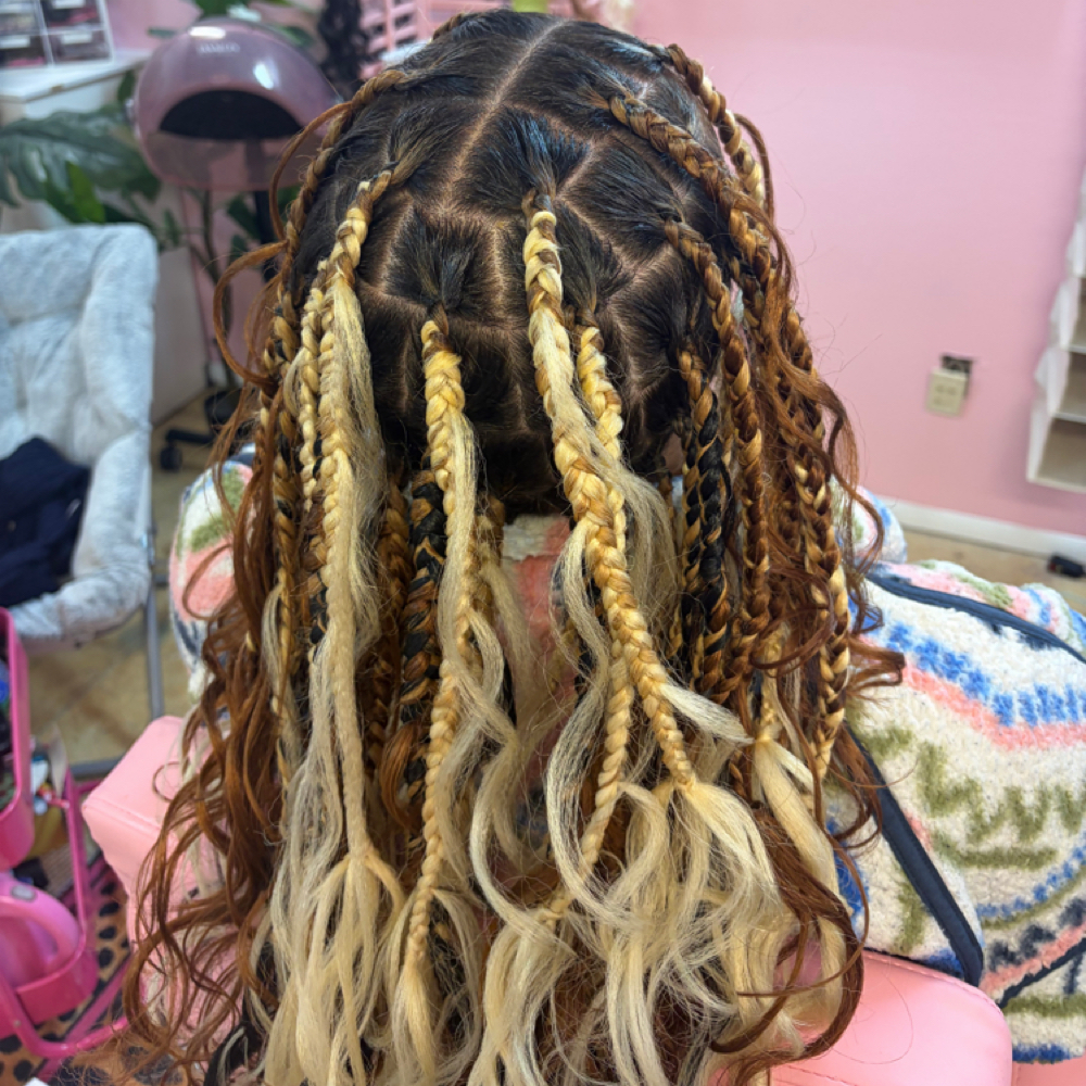 French Curl Box Braids at Hairbykenz406 in Missoula, MT