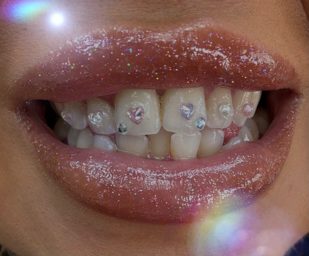Custom Tooth Gem Design at Velvet Moon Hair & Nails Studio in Ventura, CA