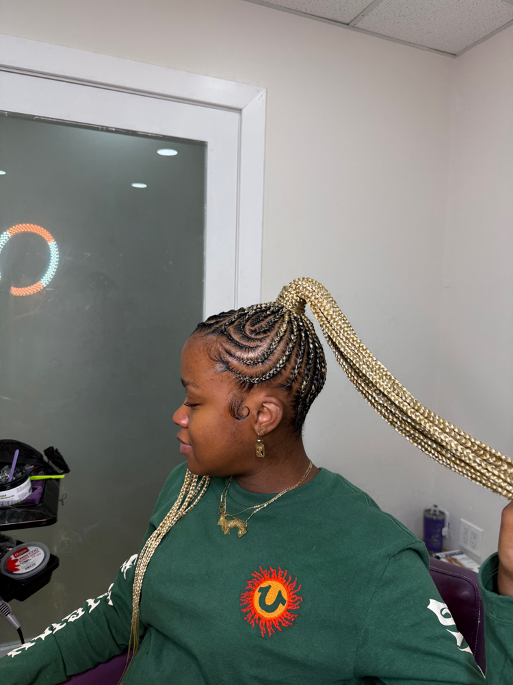 braided pony tail / Updo at Tea's Hair Styling Box in Brooklyn, NY