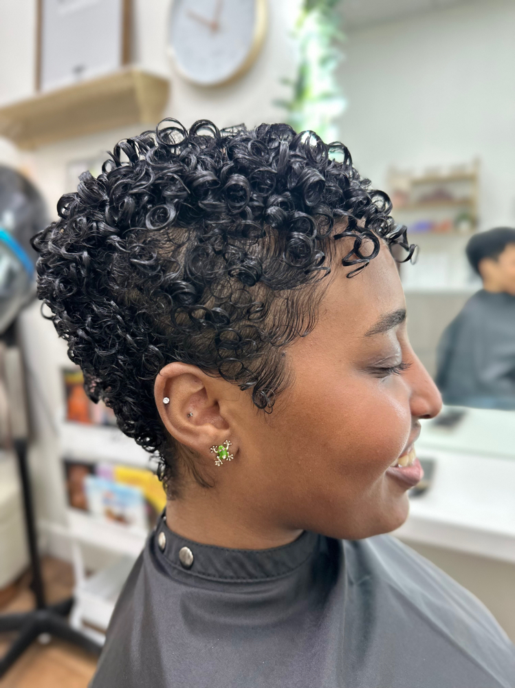 Short Curly Cut at Radiantly Curly Studio in Redwood City, CA