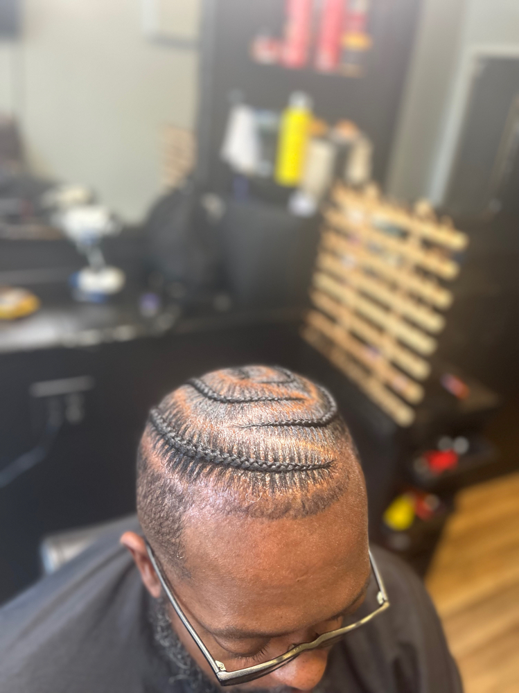 Male Cornrow/Stitch Top Only