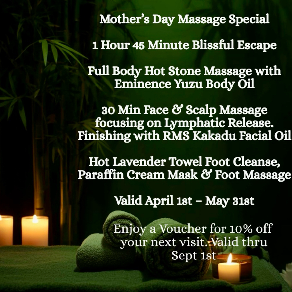 Mothers Day Special at Feather & Stone Massage in Valley Mills, TX