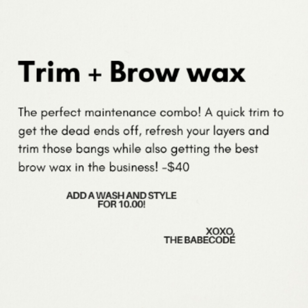 Trim And Brow Wax Combo! at The Babe Code in Grand Rapids, MI