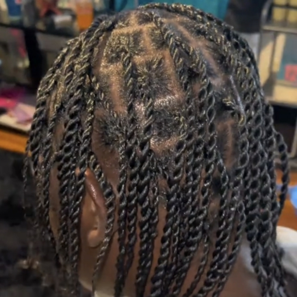 Medium Size Natural Twists at Ms K Hair Braiding in Cincinnati, OH