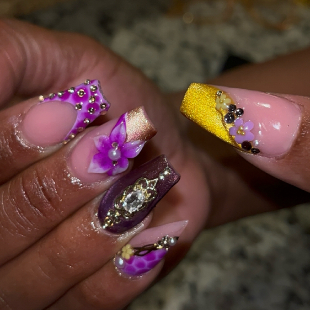 Medium Acrylic Set at Lady Tea DFW Hair Clinic in Arlington, TX