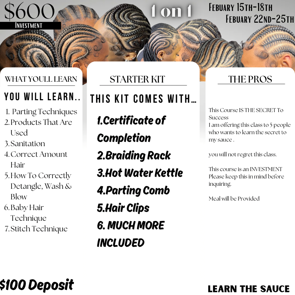 1 on 1 STITCH BRAIDING CLASS