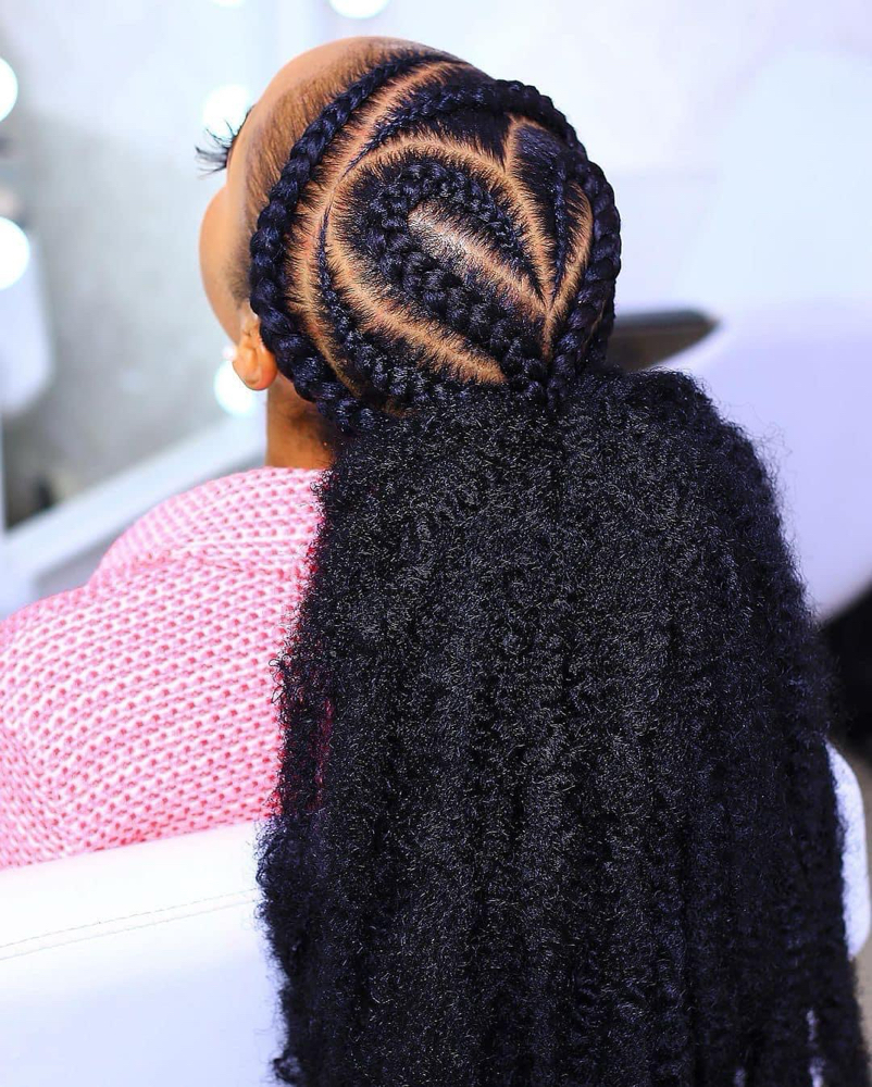 LARGE BRAIDS INTO PONYTAIL
