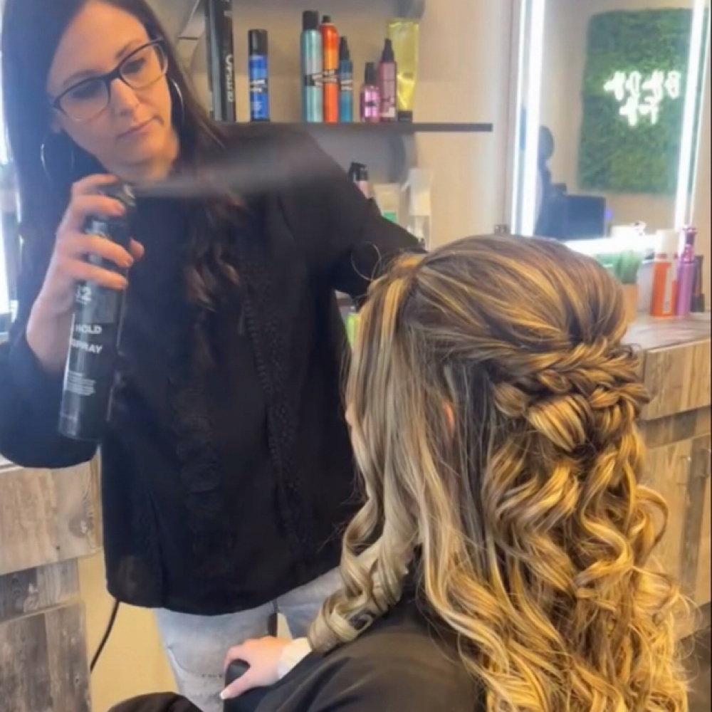 In Salon Bridal Style at Tangled Mane Hair Studio in Clinton Township, MI