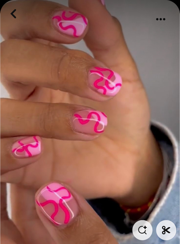 Pink Squiggle Gel Mani 10/13- 10/19