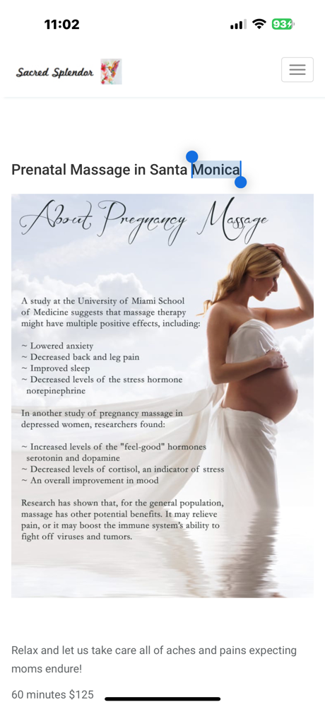 *Pre Natal* Pregnancy Massage