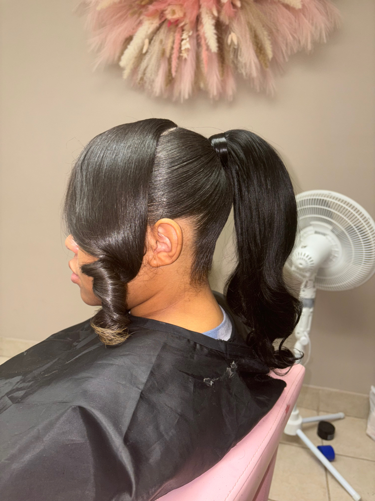 Ponytail + Bangs at Crowned Beauty Studios LLC in Detroit, MI