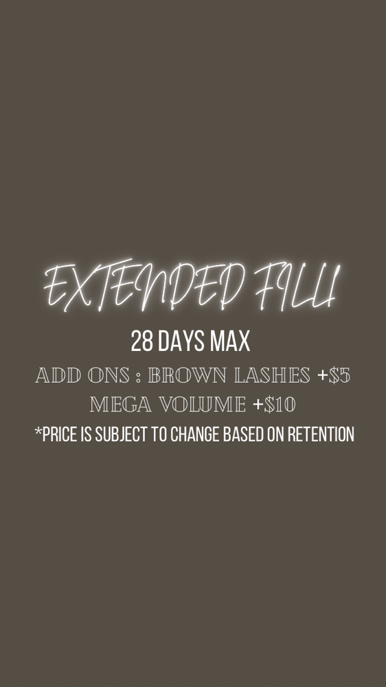 EXTENDED FILL (28 days max)