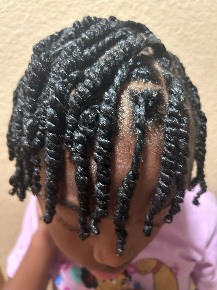 Kids Two Strand Twists at Little Naturals Mobile Braiding Services in Pine Bluff, AR