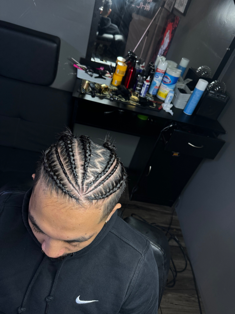 6 BRAIDS ON HALF HEAD Simple Design