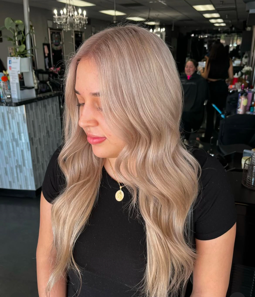 solid blonde retouch