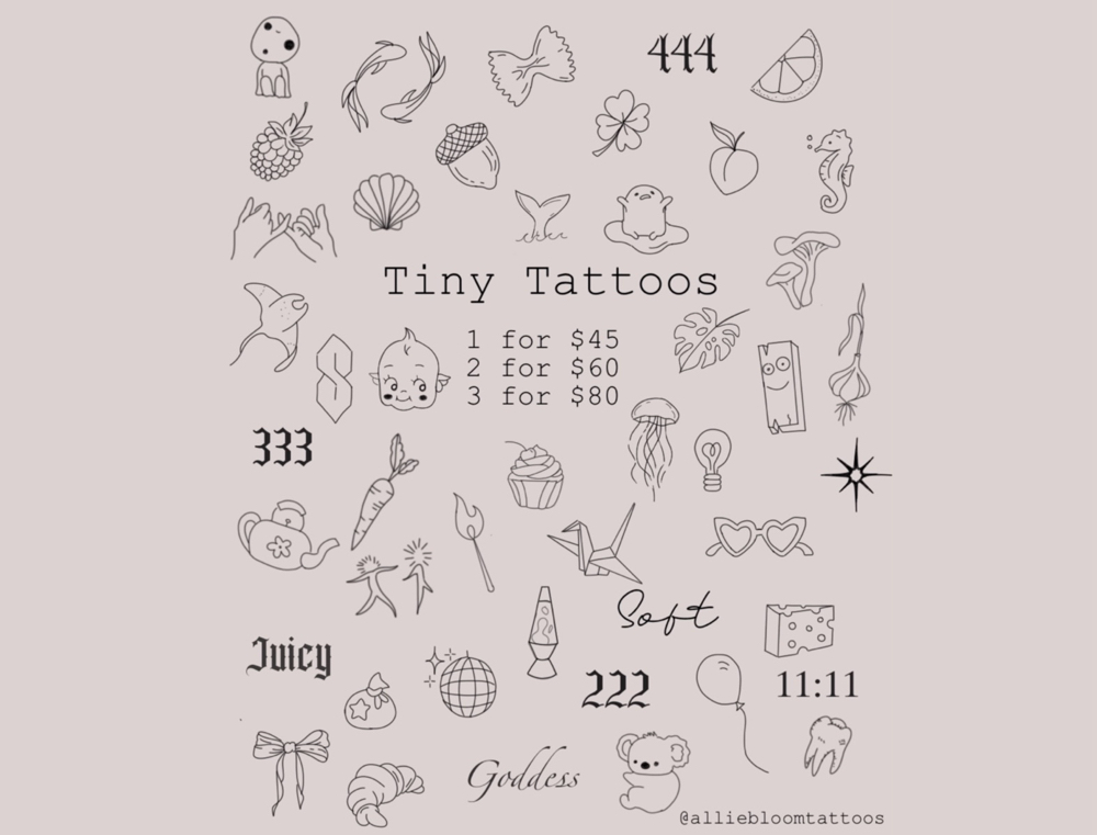 Tiny Tattoos at Allie Bloom Tattoos in Cary, NC